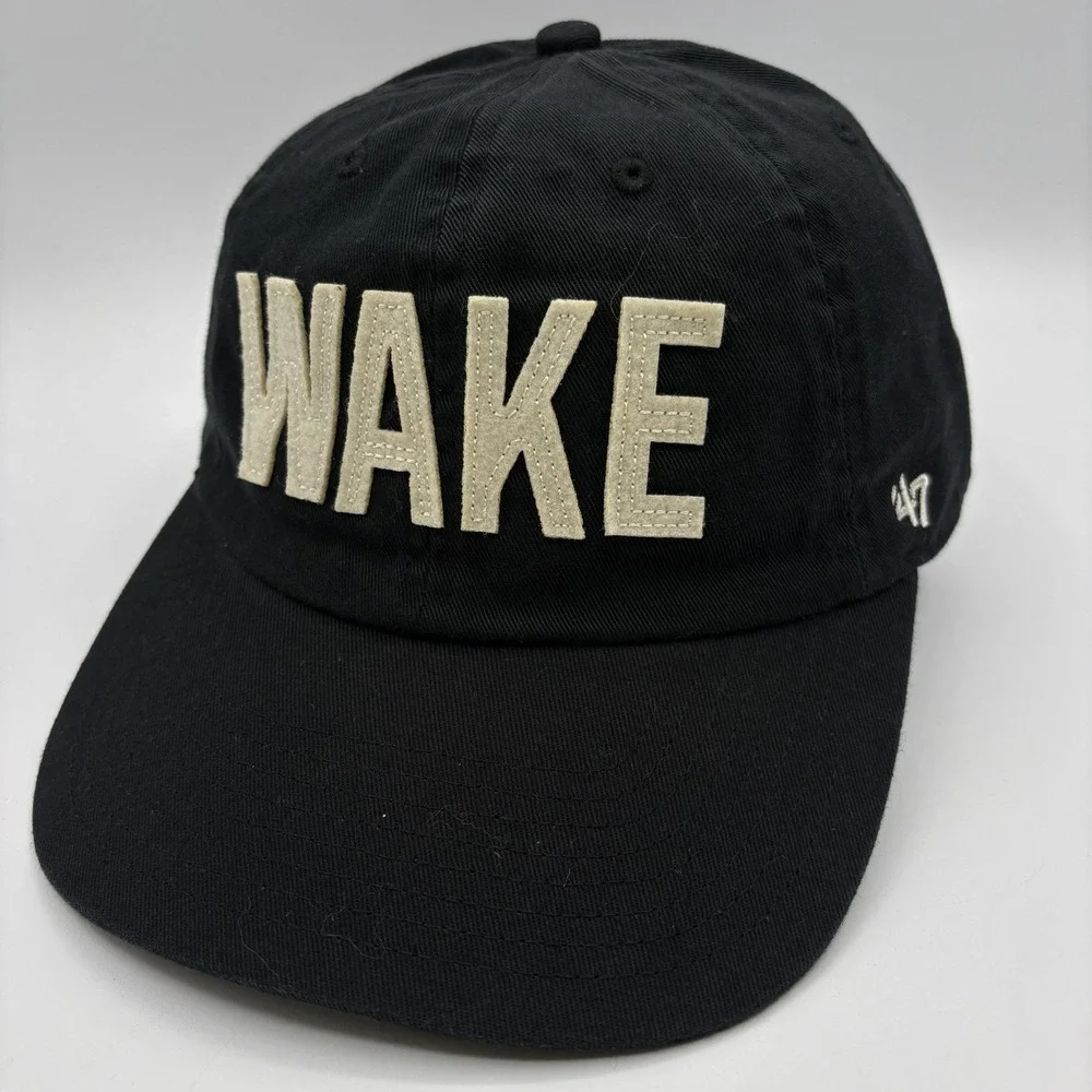 Wake Forest Demon Deacons 47 Brand Hat Strap Back Cap One Size Black NCAA NEW